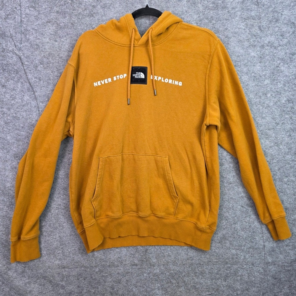 The North Face Mens Never Stop Exploring Hoodie Mustard Yellow Size M Pullover